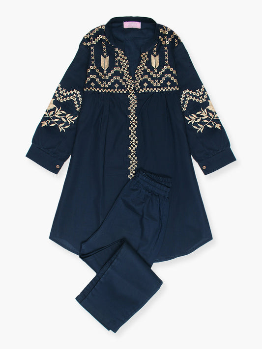 Girls Summer 2Pcs Suit VG77-A Navy