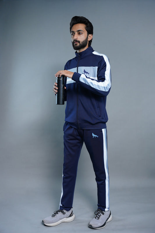 DYE FABRIC BOSS TRACK SUIT - NAVY BLUE