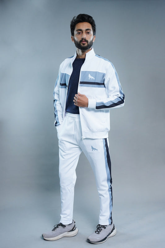 DYE FABRIC BOSS TRACK SUIT WHITE