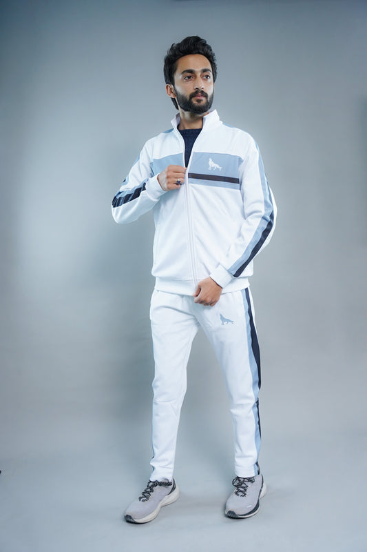 DYE FABRIC BOSS TRACK SUIT WHITE