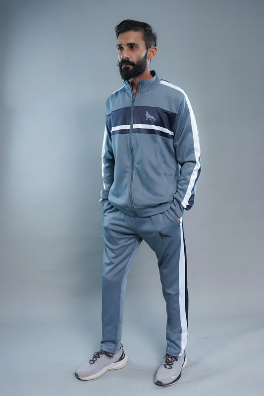 DYE FABRIC BOSS TRACK SUIT SILVER GREY