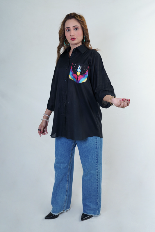 بلیک ایم بی لان شرٹ