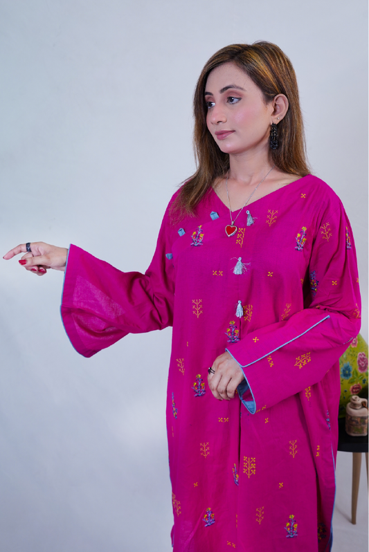 گہرا گلابی 2 پی سی ایس ای ایم بی ریب لان