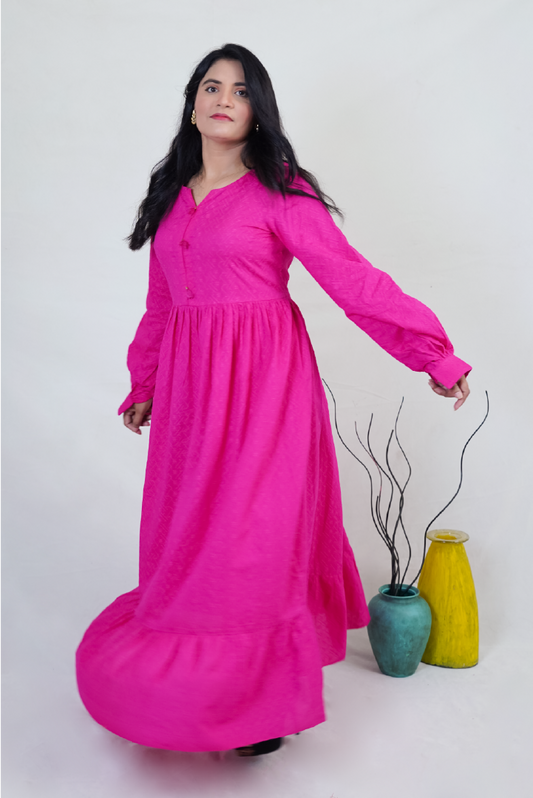 گہرا گلابی چکن کاری شرٹ