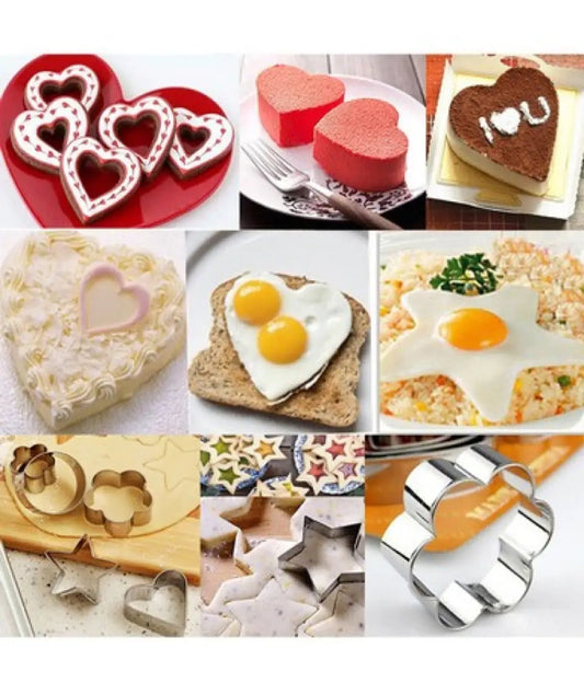 12 ٹکڑوں کے باورچی خانے کے لوازمات، کیک کاٹنا، شکل دینا اور بسکٹ مولڈنگ کے اوزار