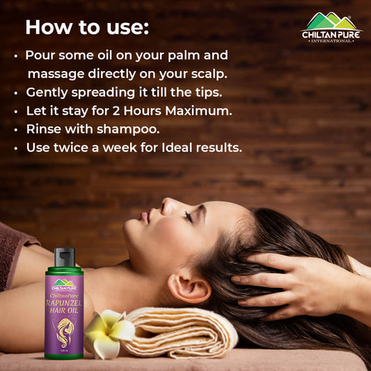 Rapunzel Hair Oil - Combinations of Different Herbal Oils, Prevents From Dandruff & Hair Fall, Improves Hair Growth & Promotes Shiny, Strong Hair - Mamasjan