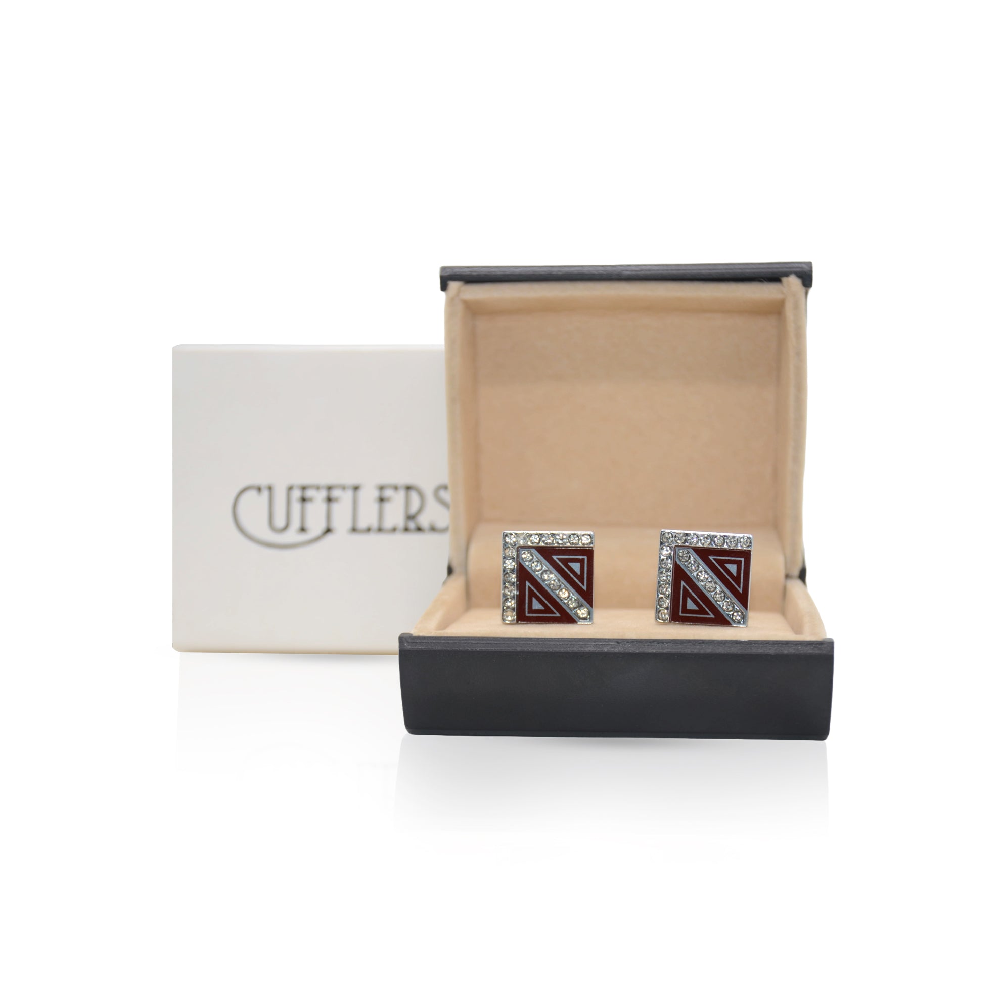 Cufflers Vintage Cufflinks Silver & Black with Free Gift Box