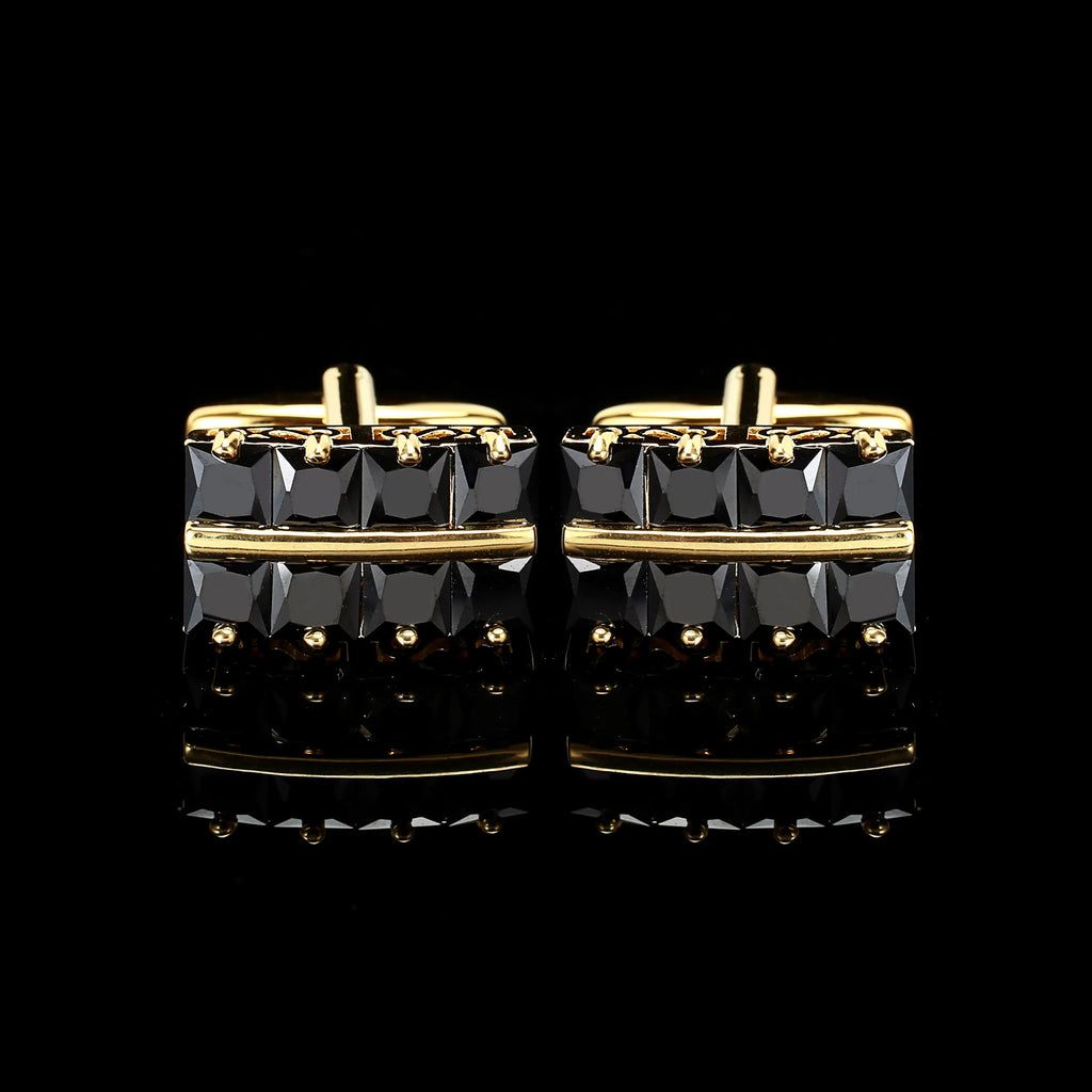 Cufflers Designer Black Rectangle French Cufflinks 3017