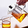 Heat Resistant Glass Teapot With Stainless Steel Infuser Container Tea Pot