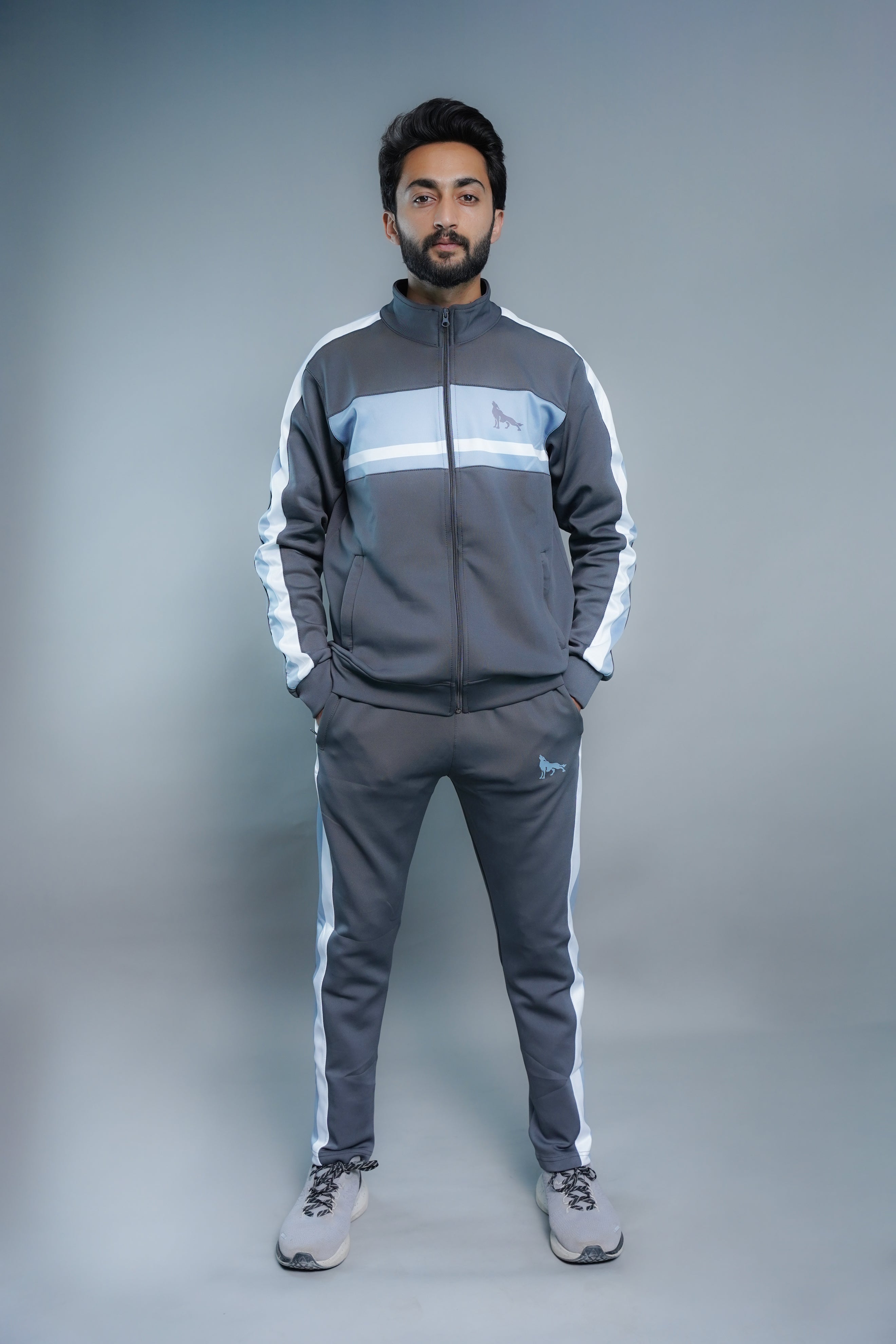 DYE FABRIC BOSS TRACK SUIT CHARCOAL