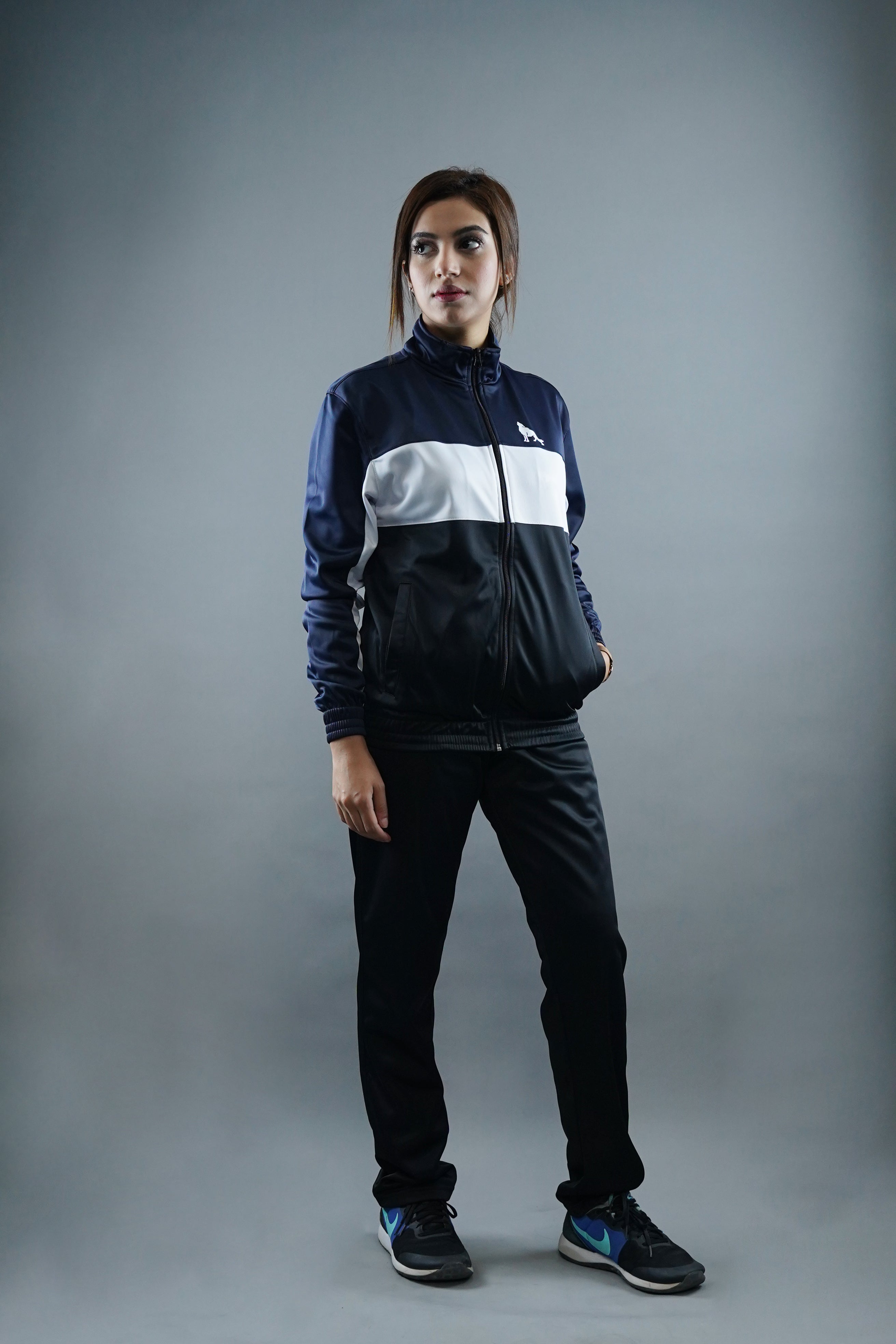 EL CORTE TRACK SUIT JACKET WITH TROUSER BLACK BLUE