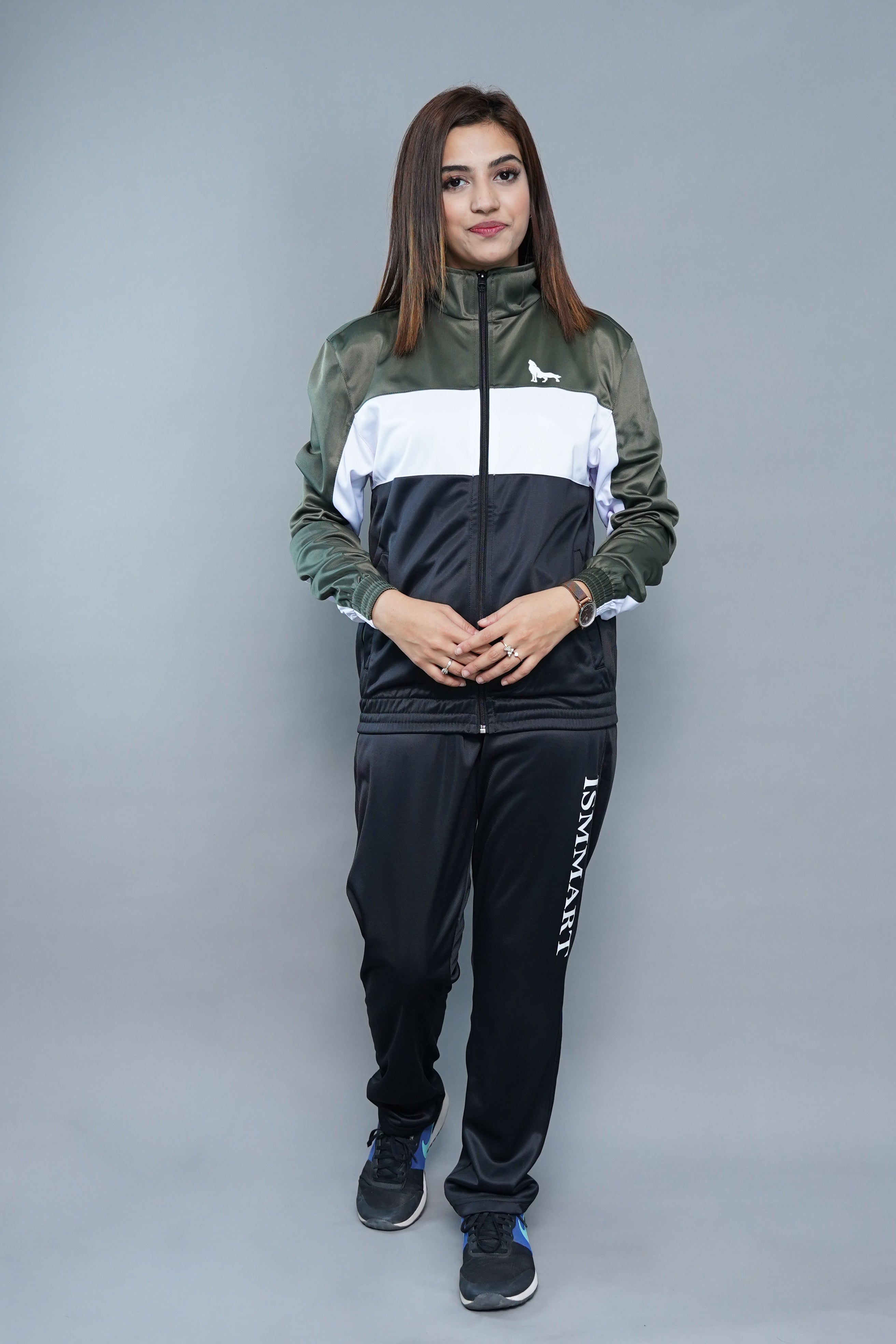 EL CORTE TRACK SUIT JACKET WITH TROUSER OLIVE BLACK