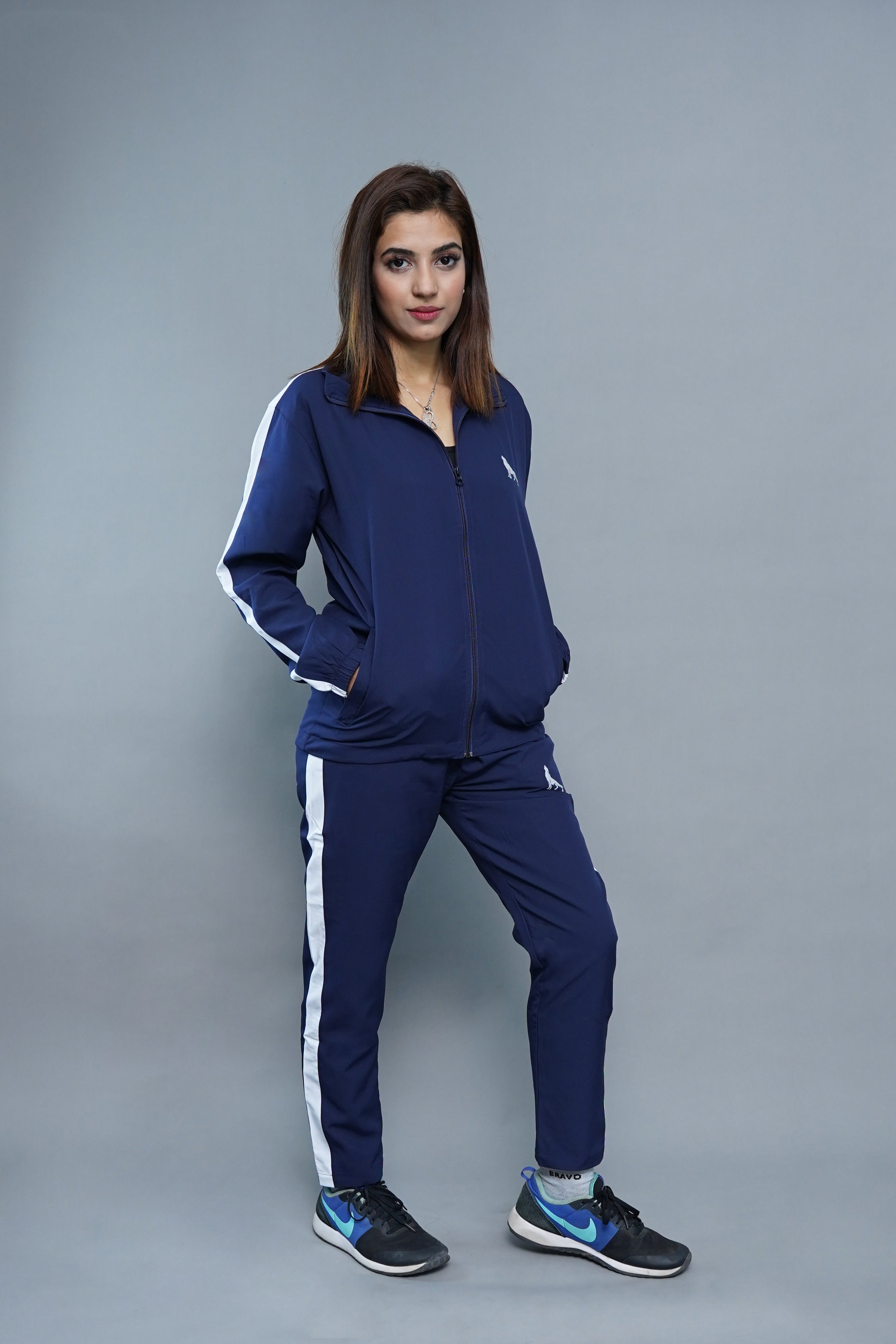 OLYMPIC TRACK SUIT 2 PCS JACKET WITH TROUSER NAVY BLUE