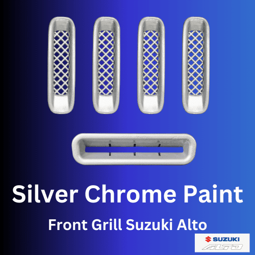 Front Grill Suzuki Alto Silver Chrome Painted – 5pcs with Double Tape