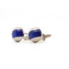 Cufflers Classic Blue and Silver Circle Cufflinks with Free Gift Box