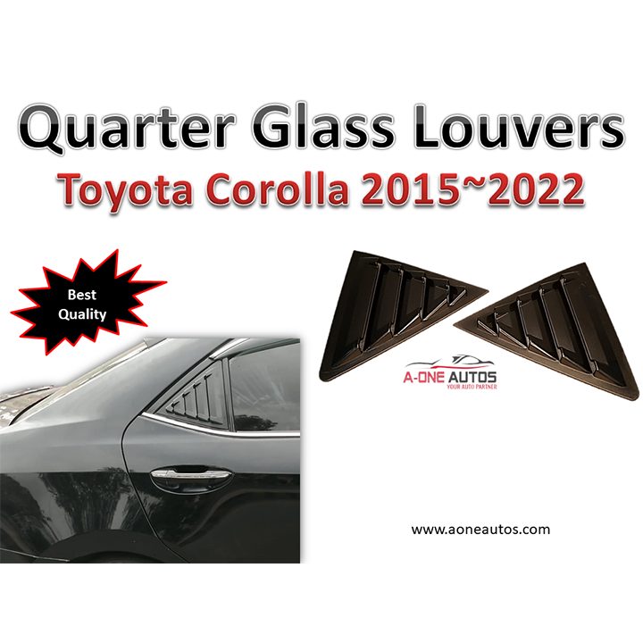 Quarter Glass Louvers Set Toyota Corolla 2015 ~ 2022