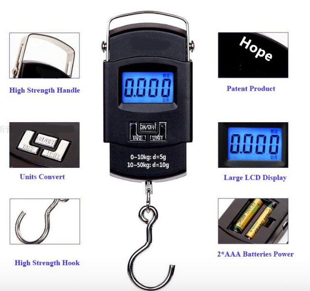Luggage Hanging Scale 50kg Portable Electronic Digital  Scale WH-A08
