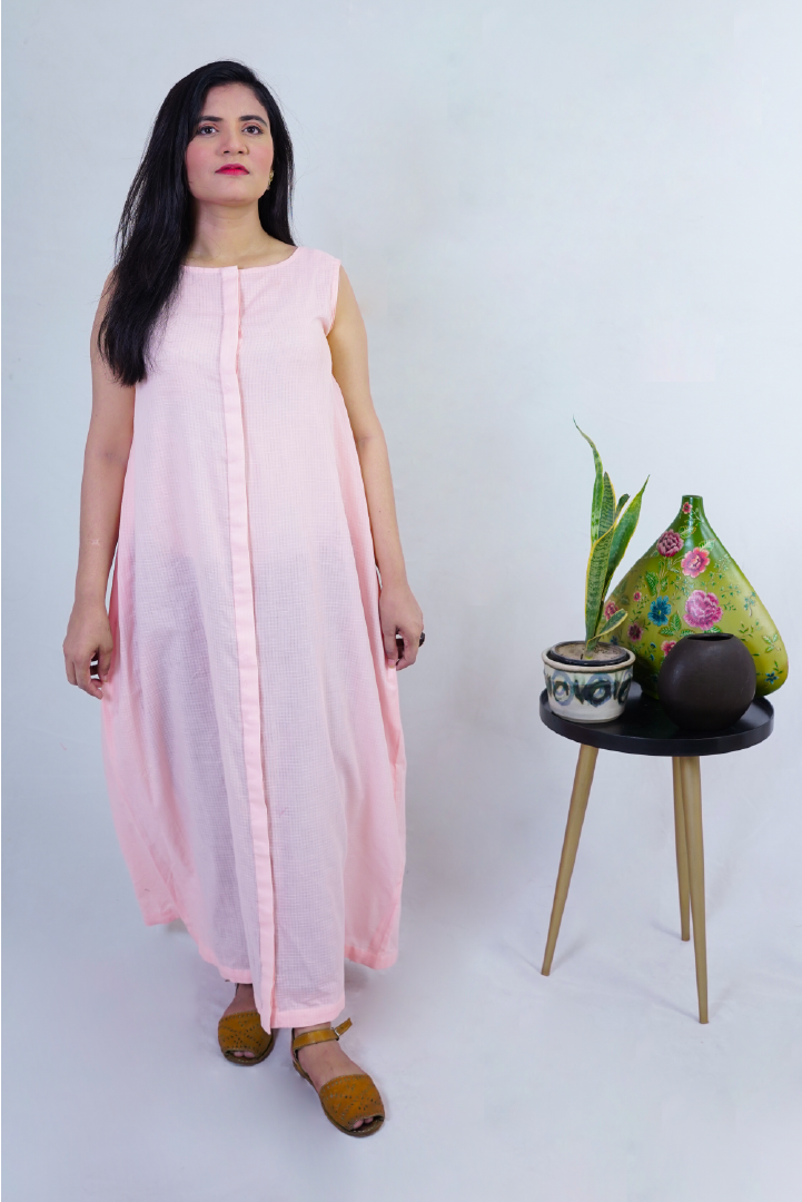 LIGHT PINK RIB LAWN SHIRT