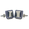 Cufflers Vintage Blue Square Cufflinks with Free Gift Box - CU-1010