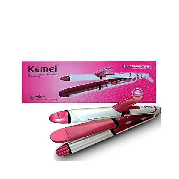 Kemei Professional Hair Straightener-Curler-Crimper "Machine Multi Function"