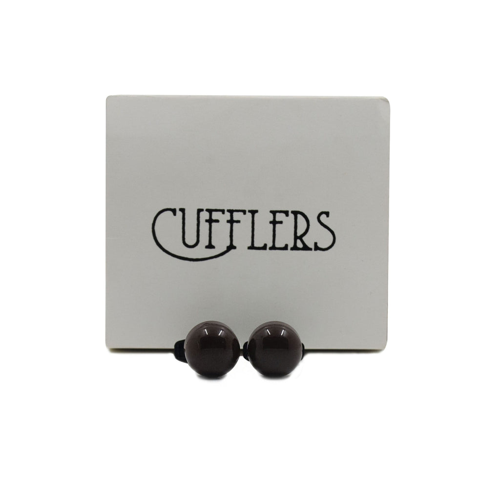 Cufflers Designer Cufflinks with Free Gift Box - Stylish Circle Brown Design
