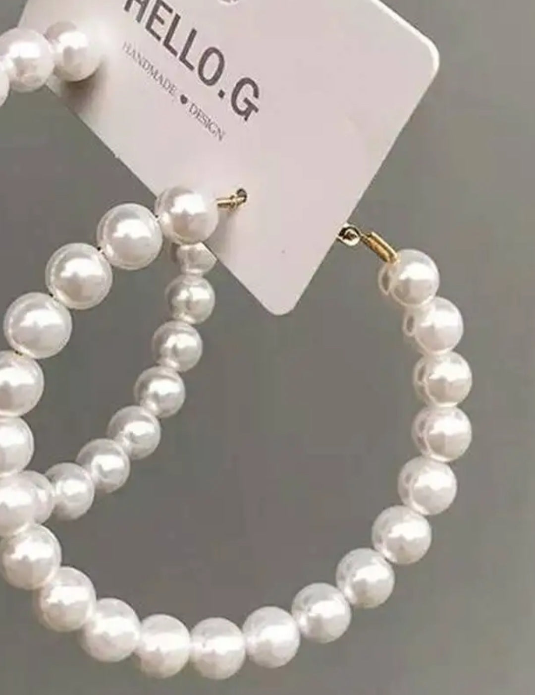 Fashionable Stylish Design Pearl Hoop Earrings for Girls