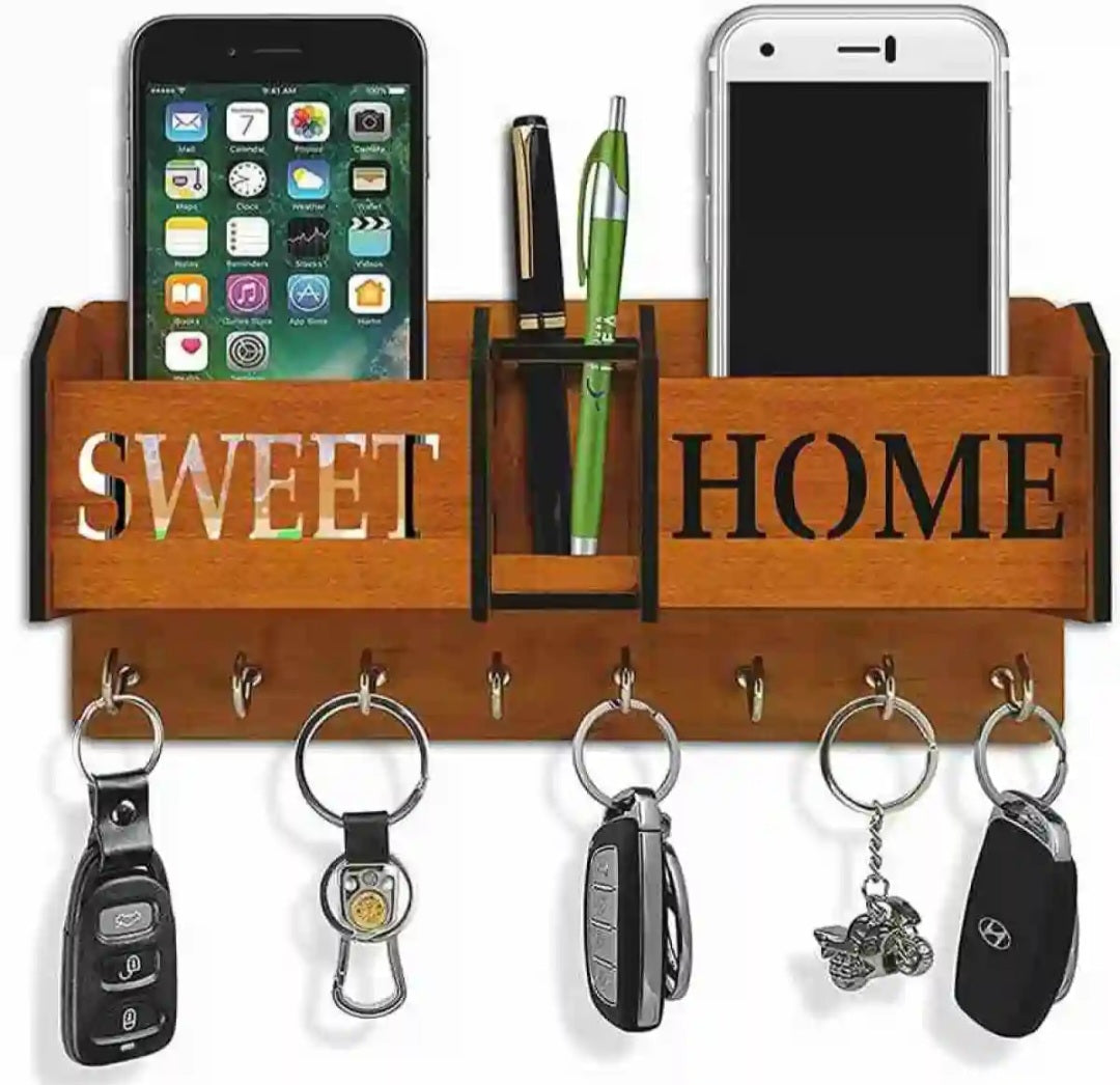 Sweet Home Wooden Key and Mobile Holders for Houses and Offices