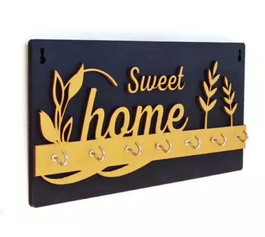 Sweet Home Wood Key Holder with 7 Hooks