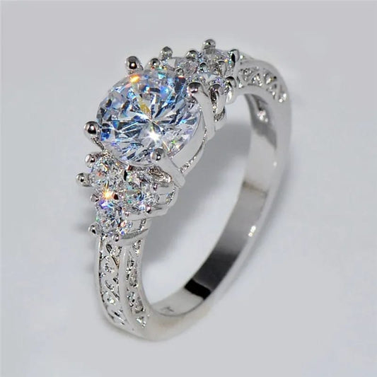 Exquisite Fashion Silver Color Engagement Rings for Women