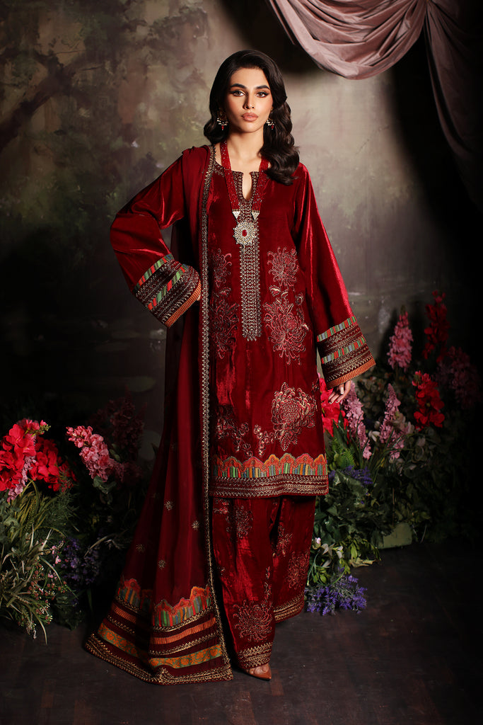 Signora By Charizma Embroidered Velvet Suits Unstitched 3 Piece CRZ23VT CVT3-03 – Premium Collection