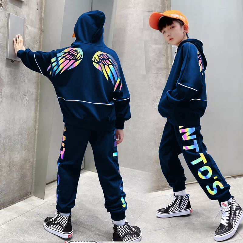 HODDIE+TROUSER WING DESIGN 2PCS FOR GIRLS AND BOYS
