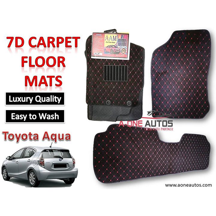 Toyota Aqua 7D Luxury Floor Mat Set of 3pcs