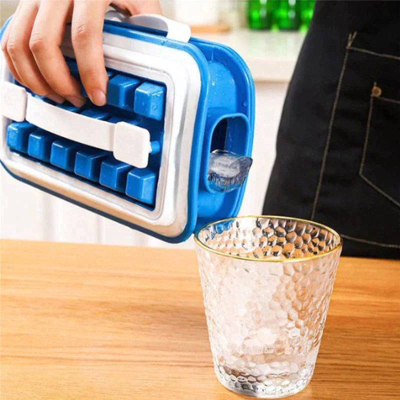 Ice Cube Tray Folding Ice Maker Silicone Mold 18-cell Bar Accessories