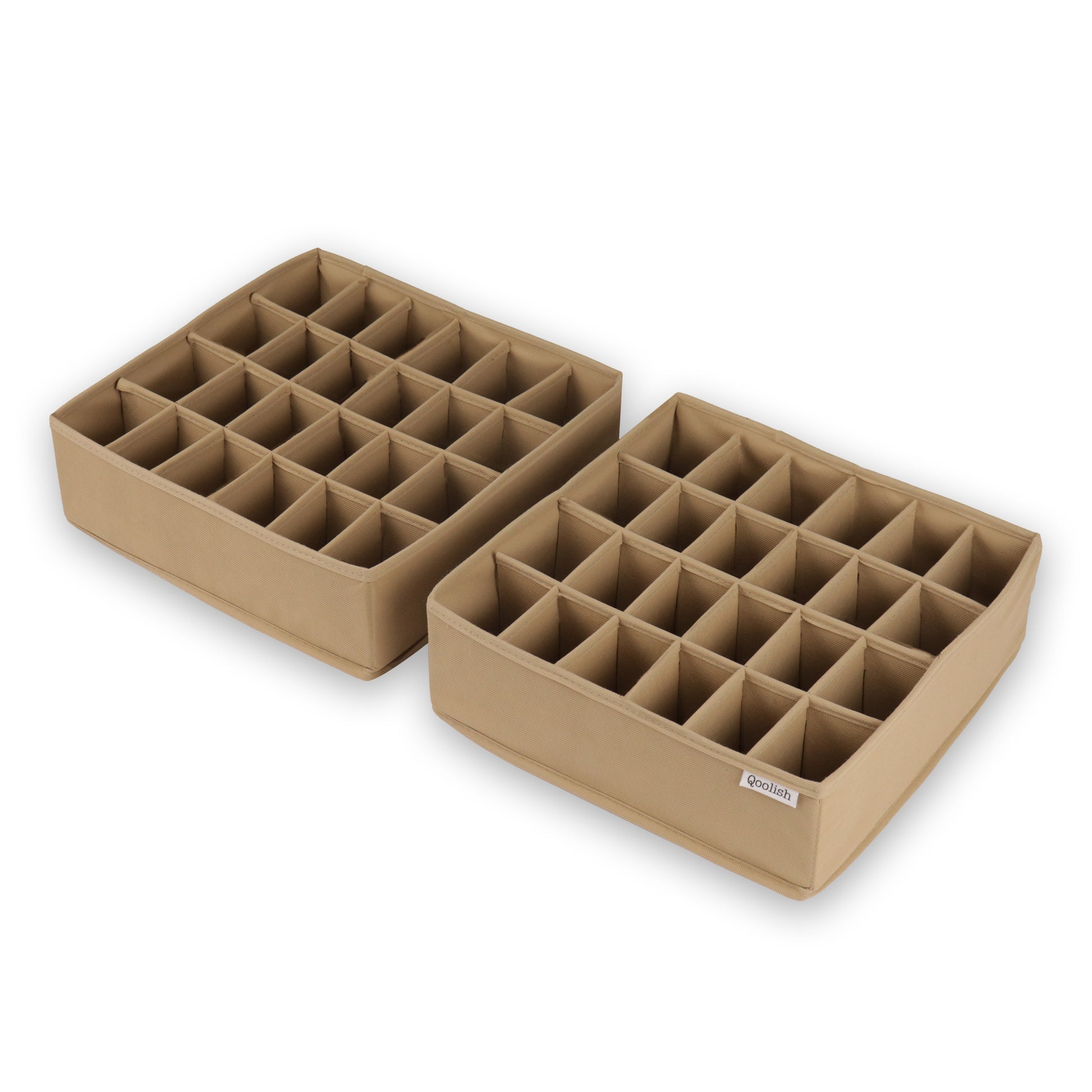 Qoolish Pack of 2 Beige Drawer Dividers: Organize with Flair!