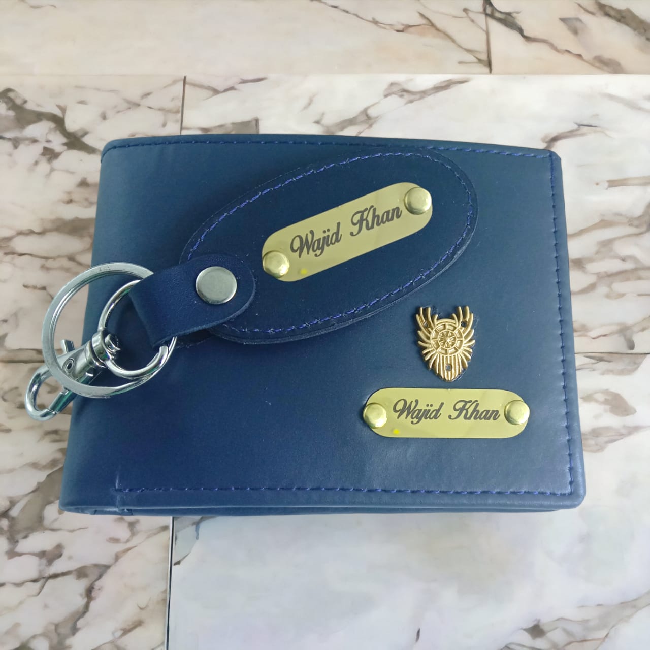 Customized Metal Name Plate with Charm Wallet With Original Brand Box