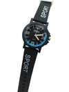 Sporty Black Dial Watch with Contrast Colors - Perfect for Kids and Teens available in Random colours
