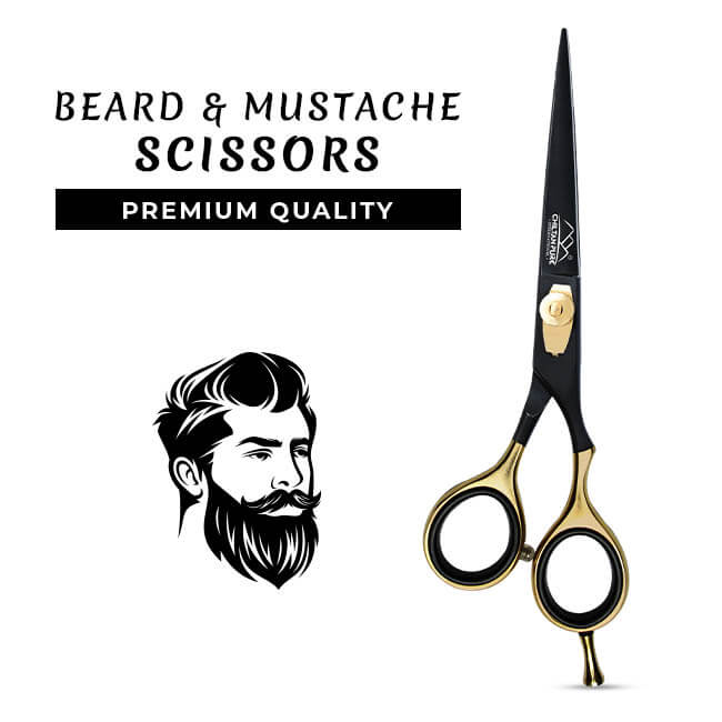 Beard & Moustache Trimming Scissors – For Grooming, Cutting & Styling of Moustache & Beard