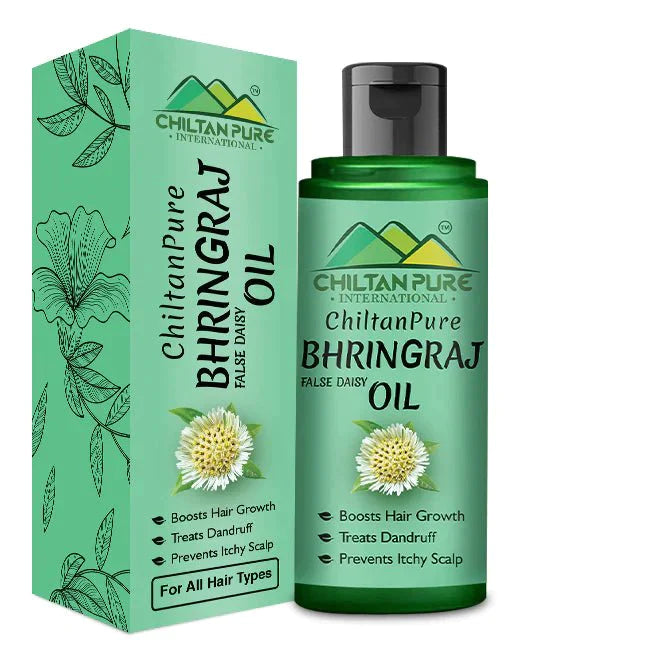 Bhringraj Oil (False Daisy) - Boosts Hair Growth, Treats Dandruff, Prevents Hair Loss & Soothes Itchy Scalp - Mamasjan