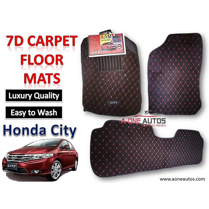 Honda City 2015~20 7D Luxury Carpet Floor Mat Set of 3pcs