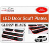 Honda Civic Glossy Black Matelic LED Door Sill Plate Red Color