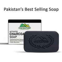 Pakistan’s Best Selling Activated Charcoal Soap - Exfoliating Deep Cleanser, Removes Dirt & Impurities, Reduces Acne & Blemishes- Organic